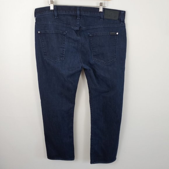 7 for all Mankind Luxe Performance The Straight Dark Wash Jeans size 40 - Picture 7 of 9